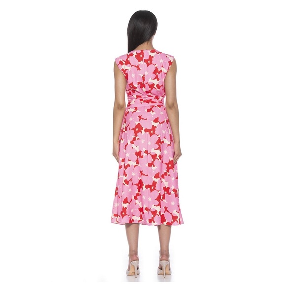 NWT Alexia Admore Paris Crewneck Asymmetric Midi Dress Size 8 - Picture 2 of 6